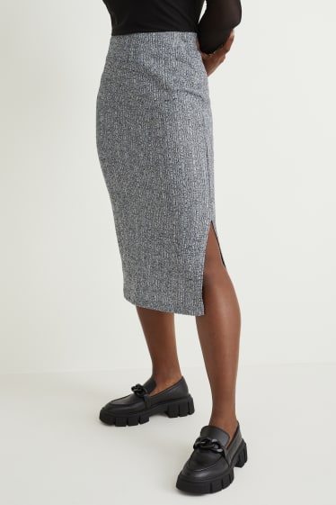 Donna - Gonna in maglia - grigio melange