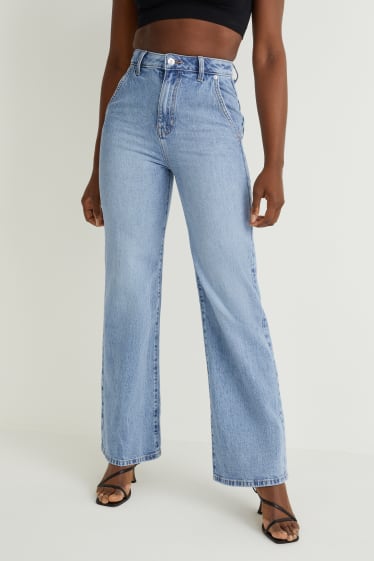 Mujer - Loose fit jeans - high waist - vaqueros - azul claro