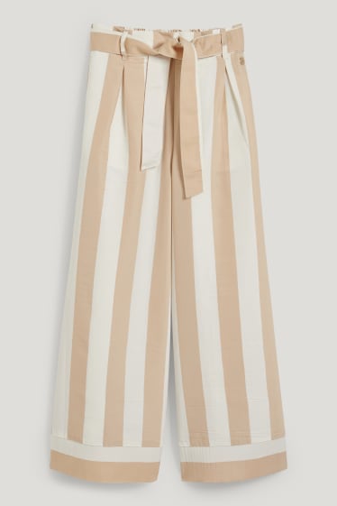 Filles - Pantalon de toile - à rayures - beige