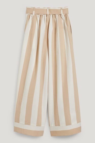 Filles - Pantalon de toile - à rayures - beige