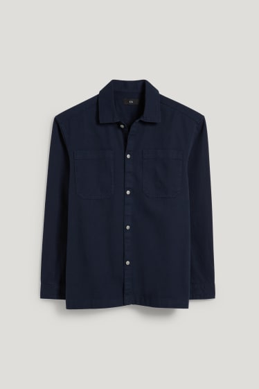 Hommes - Chemise - regular fit - col kent - bleu foncé