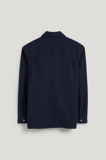 Hommes - Chemise - regular fit - col kent - bleu foncé