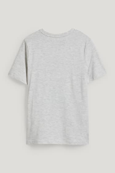 Chlapecké - Among Us - tričko s krátkým rukávem - světle šedá-žíhaná