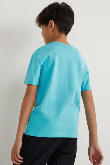 Reverskraag - T-shirt - lichtturquoise