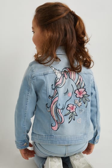 Toddler Girls - Einhorn - Jeansjacke - jeans-hellblau