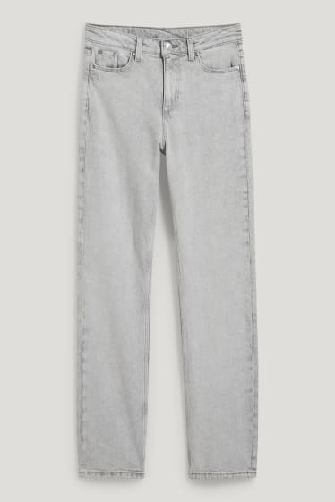 Femei - Straight jeans - talie înaltă - LYCRA® - denim-gri deschis