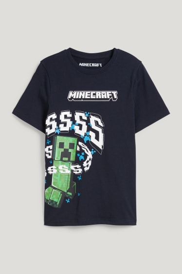 Reverskraag - Minecraft - T-shirt - donkerblauw