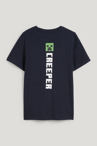 Reverskraag - Minecraft - T-shirt - donkerblauw