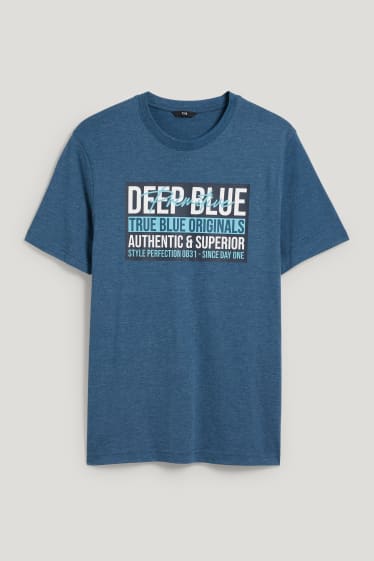 Heren - T-shirt - met gerecycled polyester - donkerblauw
