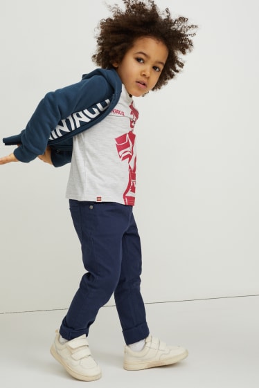 Garçons - Lego Ninjago - ensemble - sweat zippé, haut à manches longues et T-shirt - bleu foncé