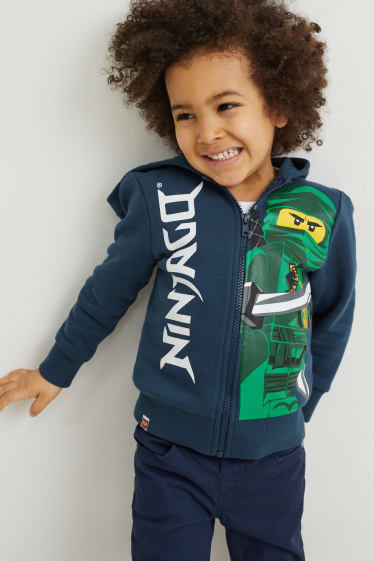 Garçons - Lego Ninjago - ensemble - sweat zippé, haut à manches longues et T-shirt - bleu foncé