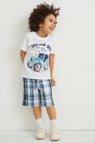 Garçons - Ensemble - T-shirt, shorts et casquette - 3 pièces - blanc