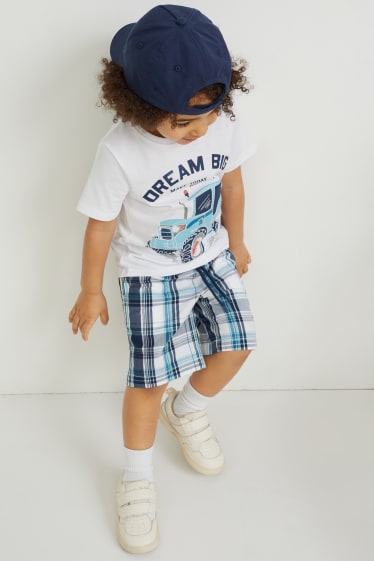 Garçons - Ensemble - T-shirt, shorts et casquette - 3 pièces - blanc