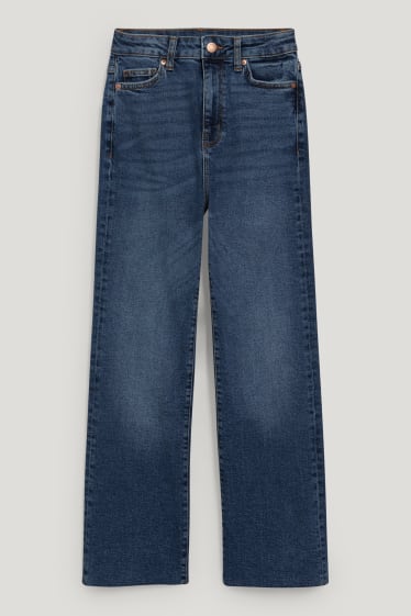 Dámské - Crop flared jeans - high waist - LYCRA® - džíny - modré