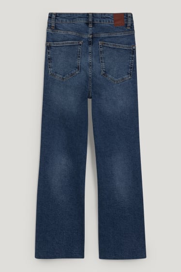 Dames - Korte flared jeans - high waist - LYCRA® - jeansblauw