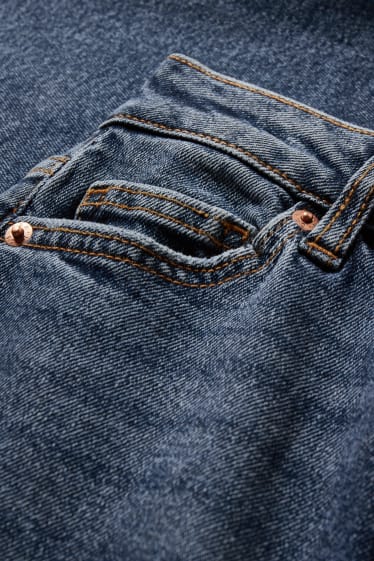 Dames - Korte flared jeans - high waist - LYCRA® - jeansblauw