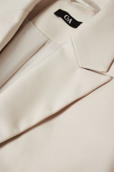 Femmes - Blazer - regular fit - similicuir - blanc crème