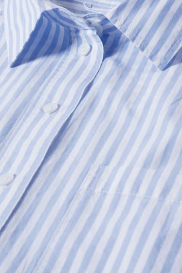 Women - Shirt dress - striped - white / light blue
