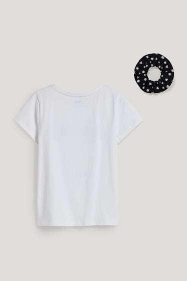 Niñas - Set - camiseta de manga corta y coletero - blanco