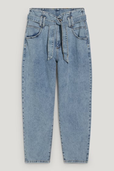 Damen - Mom Jeans - High Waist - jeans-hellblau