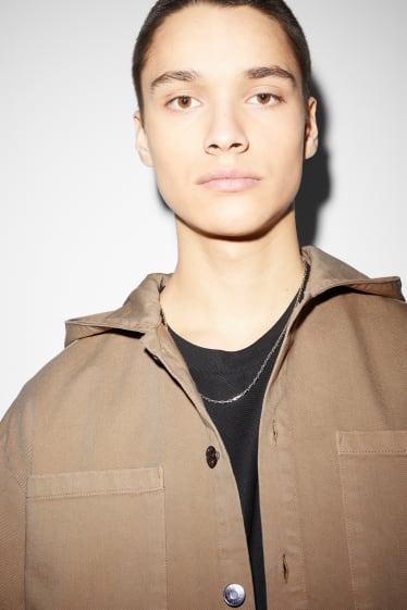 Clockhouse Boys - Hemdjacke mit Kapuze - beige
