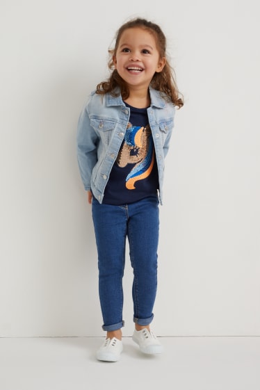 Nena petita - Samarreta de màniga curta - efecte brillant - blau fosc