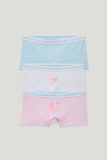 Filles - Lot de 3 - caleçons - rose pâle / bleu clair