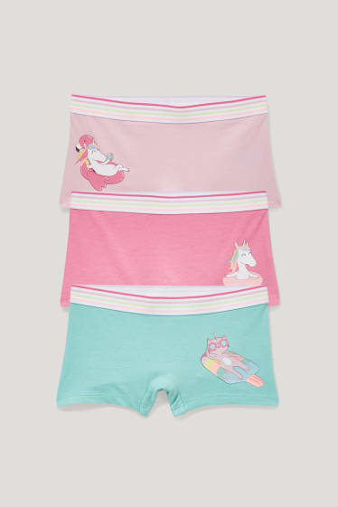 Toddler Girls - Multipack 3er - Einhorn - Boxershorts - rosa