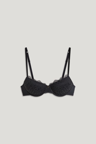 Femmes - Soutien-gorge à armature - DEMI - ampliforme - LYCRA® - noir