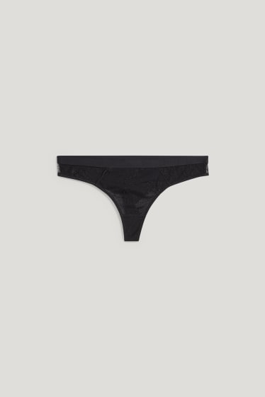 Damen - String - schwarz