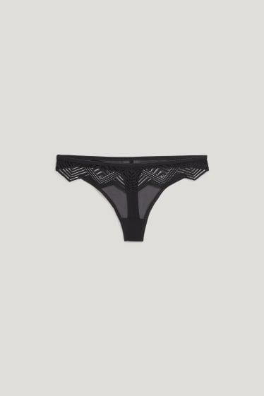 Damen - String - schwarz