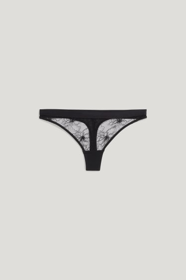 Damen - String - schwarz