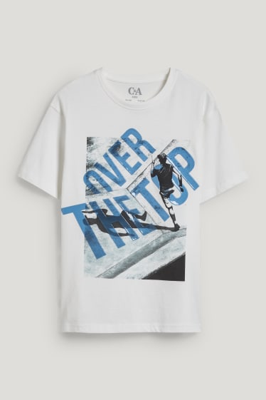 Reverskraag - T-shirt - wit