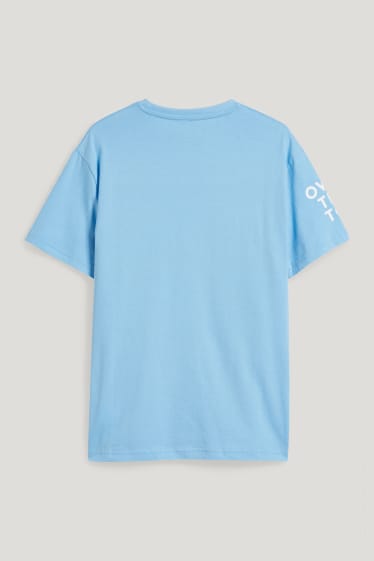 Reverskraag - T-shirt - lichtblauw