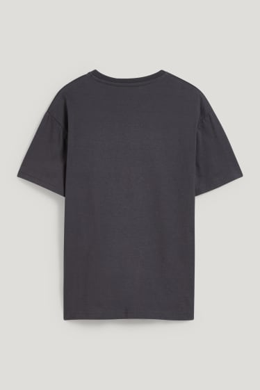 Reverskraag - T-shirt - donkergrijs