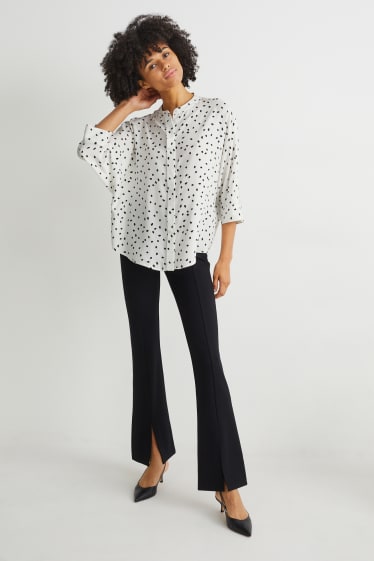 Femmes - Chemisier - contient des fibres Lyocell Tencel™ - blanc / noir