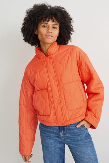 Dames - Gewatteerde jas - oranje