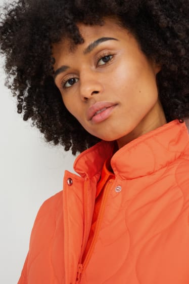 Dames - Gewatteerde jas - oranje