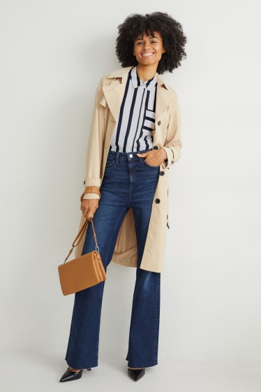 Women - Blouse - striped - black / white