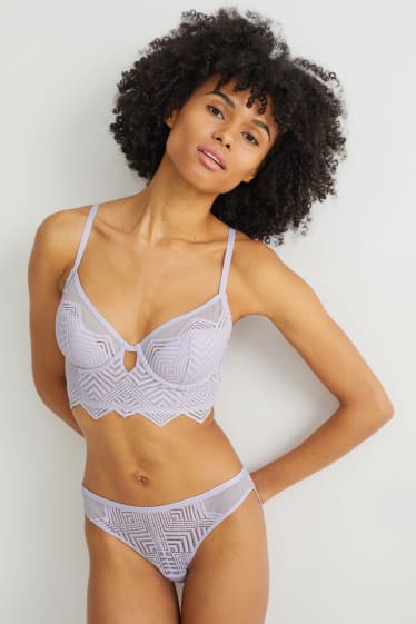 Femmes - Soutien-gorge à armature - DEMI - ampliforme - violet clair