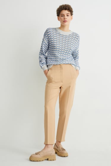 Femmes - Pullover - à rayures - blanc crème