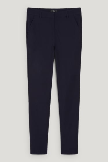 Kobiety - Spodnie materiałowe - średni stan - slim fit - ciemnoniebieski