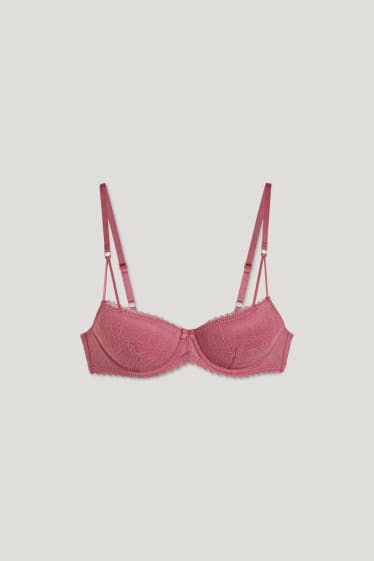 Femmes - Soutien-gorge avec armatures - DEMI - ampliforme - LYCRA® - rose