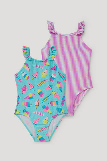 Toddler Girls - Confezione da 2 - costume da bagno - LYCRA® XTRA LIFE™ - verde menta