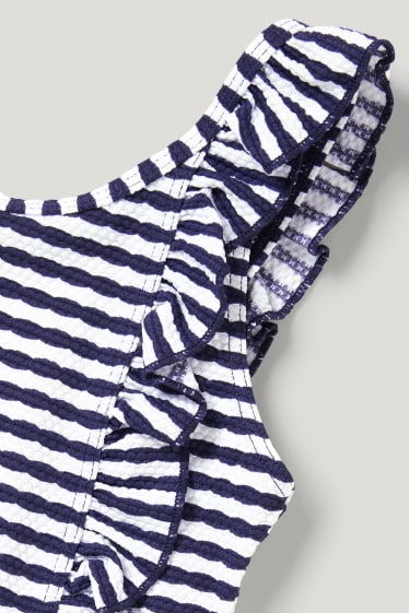 Toddler Girls - Swimsuit - LYCRA® XTRA LIFE™ - striped - blue / white