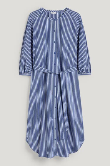 Women - Shirt dress - striped - blue / white
