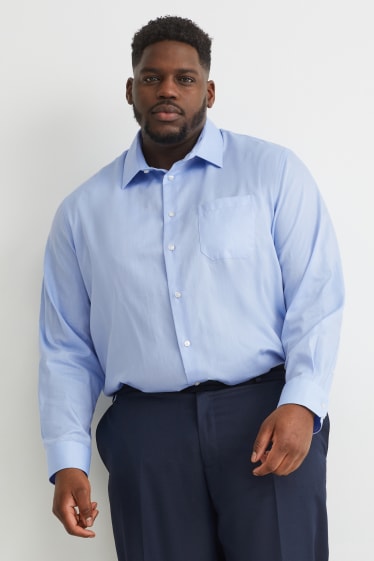 Caballero XL - Camisa - regular fit - kent - de planchado fácil - azul claro