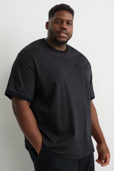 Uomo XL - T-shirt  - a righe - grigio scuro