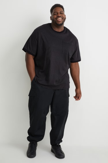 Uomo XL - T-shirt  - a righe - grigio scuro