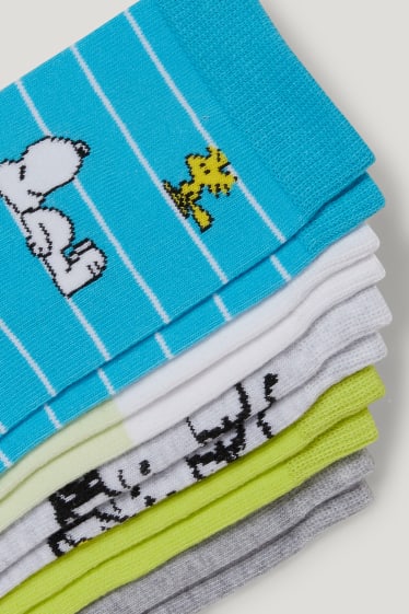 Dámské - Multipack 5 ks - ponožky s motivem - Peanuts - modrá